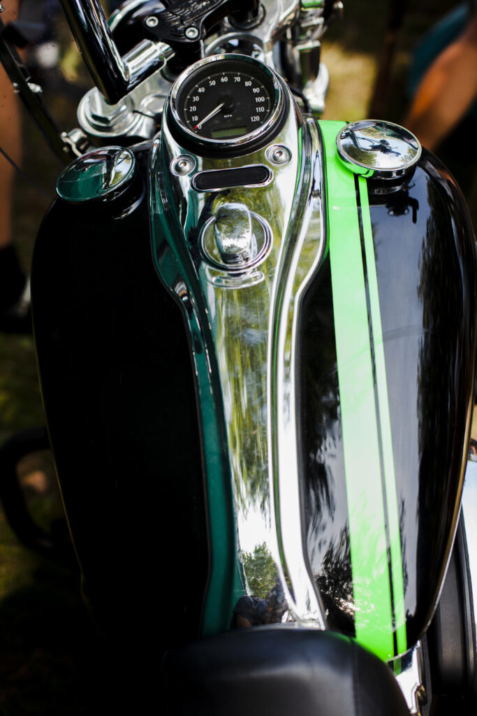 close-up-green-motorbike-patrts
